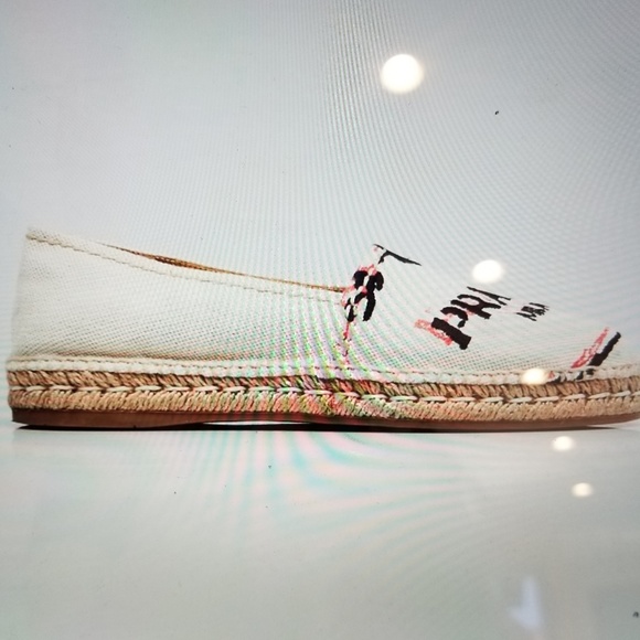 Prada Women's Logo-Embroidered Espadrille SIZE 6.5 - Picture 2 of 3